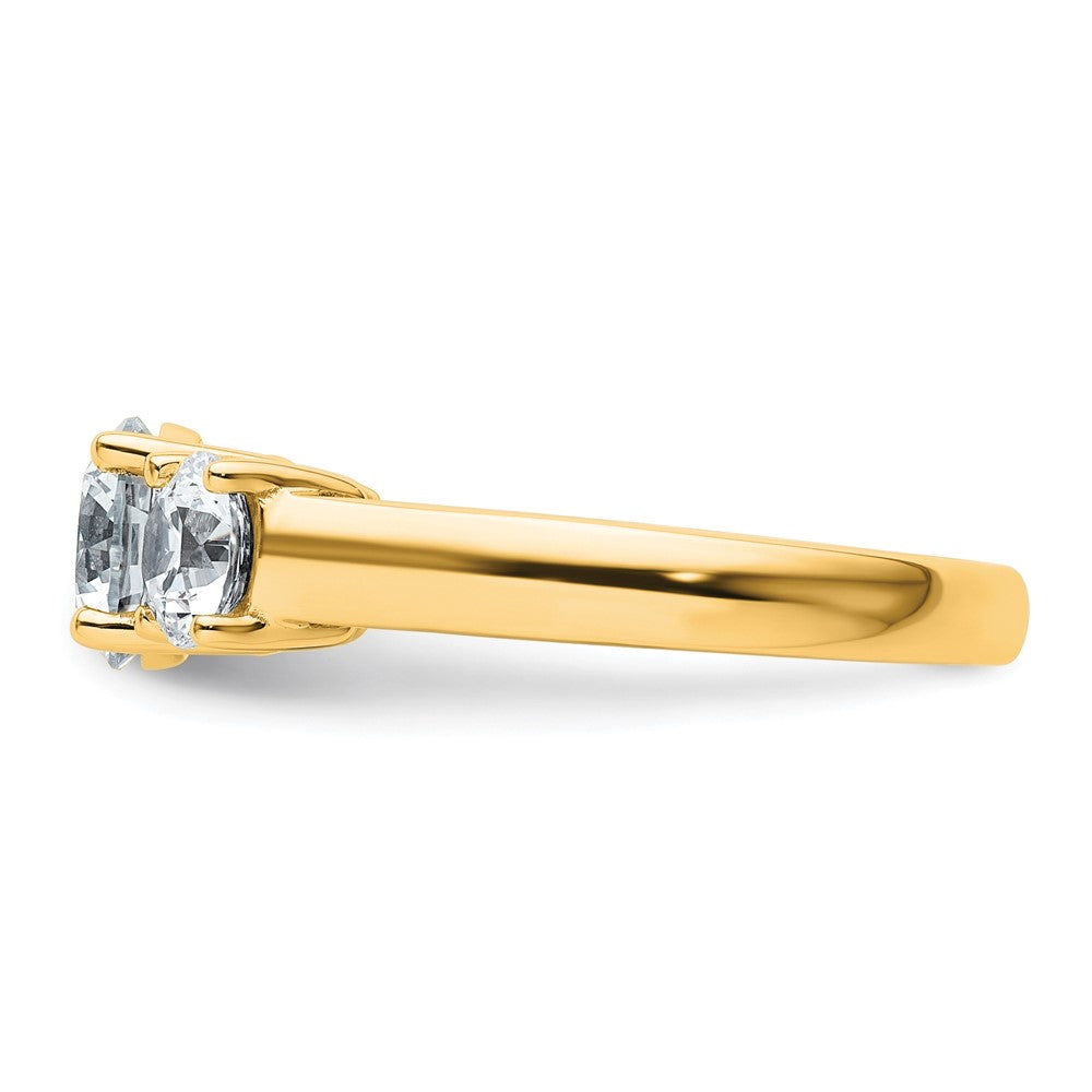 14k Yellow Gold 2 Ct. Certified Lab Grown Diamond VS/SI+ G+ Three Stone Engagement Ring