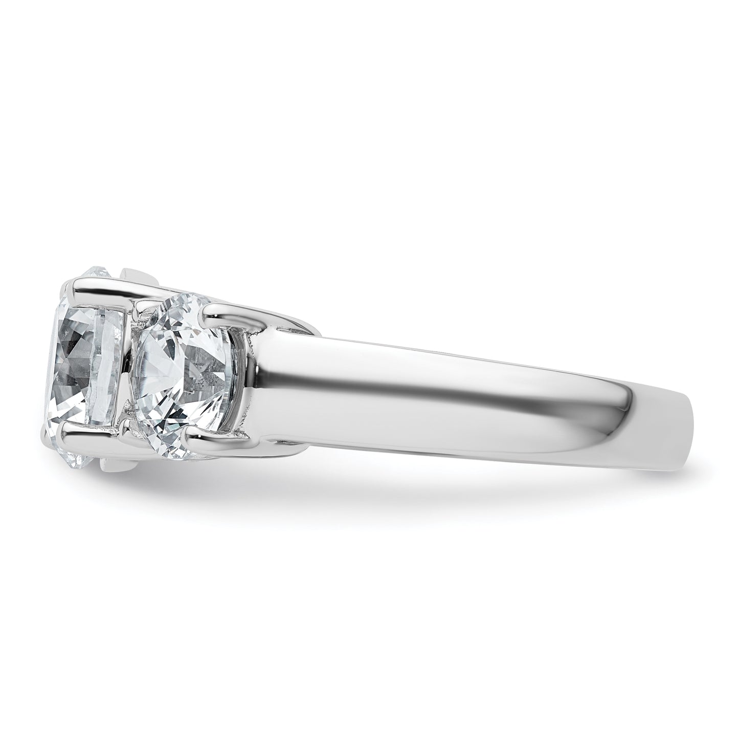 14k White Gold 4 Ct. Certified Lab Grown Diamond VS/SI+ G+ Three Stone Engagement Ring