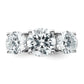 14k White Gold 4 Ct. Certified Lab Grown Diamond VS/SI+ G+ Three Stone Engagement Ring