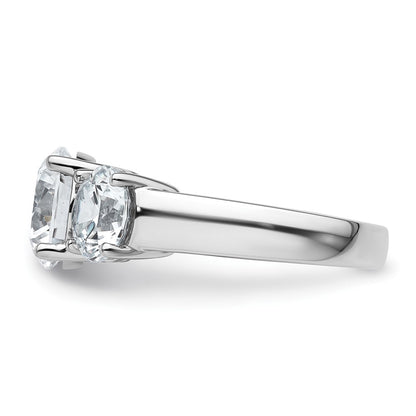 14k White Gold 5 Ct. Lab Grown Diamond VS/SI+ G+ Three Stone Engagement Ring