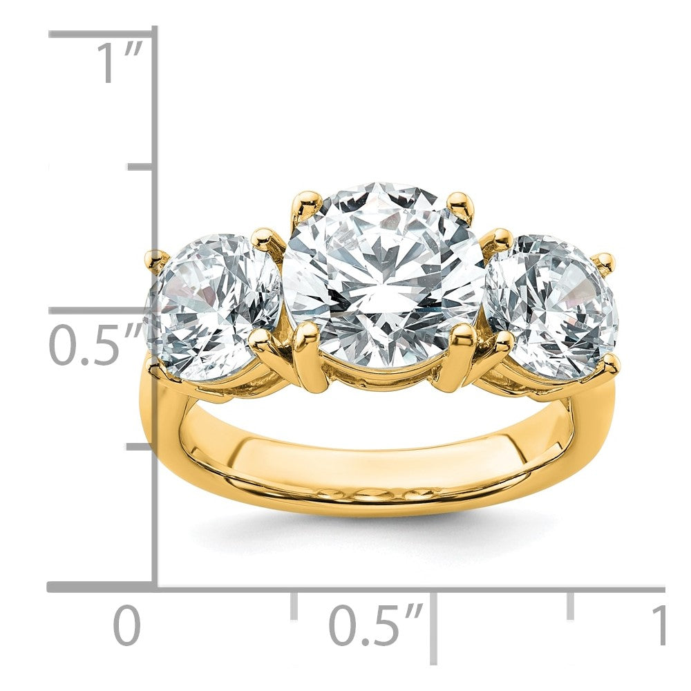 14k Yellow Gold 5 Ct. Certified Lab Grown Diamond VS/SI+ G+ Three Stone Engagement Ring
