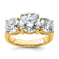 14k Yellow Gold 5 Ct. Lab Grown Diamond VS/SI+ G+ Three Stone Engagement Ring