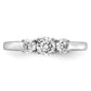 14k White Gold 3/8 Ct. Ct. Lab Grown Diamond VS/SI+ G+ 3/8 Ct. Center Round Three Stone Engagement Ring