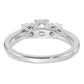 14k White Gold 3/8 Ct. Ct. Lab Grown Diamond VS/SI+ G+ 3/8 Ct. Center Round Three Stone Engagement Ring