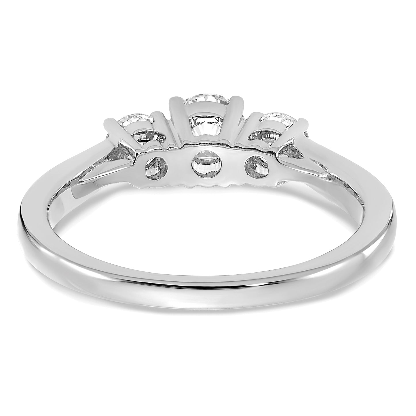 14k White Gold 3/8 Ct. Ct. Lab Grown Diamond VS/SI+ G+ 3/8 Ct. Center Round Three Stone Engagement Ring