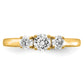 14k Yellow Gold 3/8 Ct. Ct. Lab Grown Diamond VS/SI+ G+ 3/8 Ct. Center Round Three Stone Engagement Ring