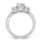 14k White Gold 3/4 Ct. Lab Grown Diamond VS/SI+ G+ 3/4 Ct. Center Round Three Stone Engagement Ring