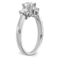 14k White Gold 1/2 Ct. Lab Grown Diamond VS/SI+ G+ 1/2 Ct. Center Round Three Stone Engagement Ring