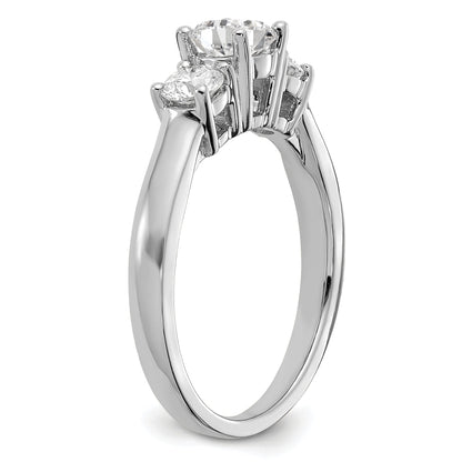 14k White Gold 14k White Gold 1 1/2 carat Lab Grown Diamond VS/SI+ G+ Round Complete Three Stone Engagement Ring