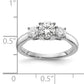 14k White Gold 3/4 Ct. Lab Grown Diamond VS/SI+ G+ 3/4 Ct. Center Round Three Stone Engagement Ring