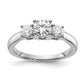 14k White Gold 1/2 Ct. Lab Grown Diamond VS/SI+ G+ 1/2 Ct. Center Round Three Stone Engagement Ring