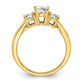 14k Yellow Gold 1 Ct. Lab Grown Diamond VS/SI+ G+ Round Three Stone Engagement Ring