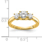 14k Yellow Gold 1 Ct. Lab Grown Diamond VS/SI+ G+ Round Three Stone Engagement Ring