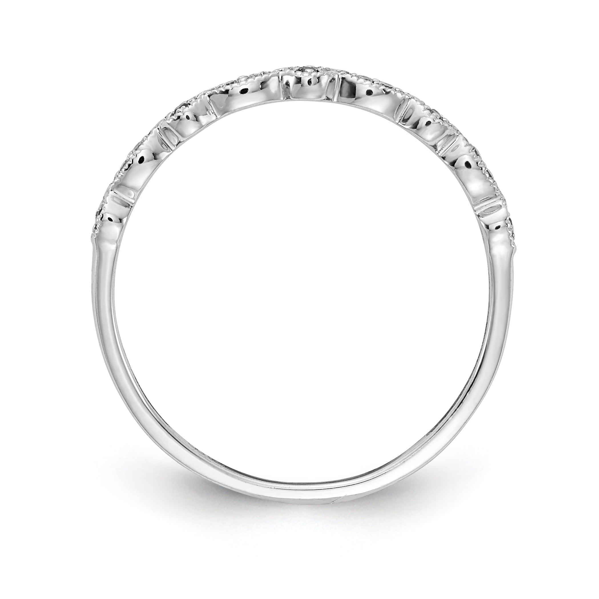 10K White Gold 10K Diamond And Pink Sapphire Fancy Band