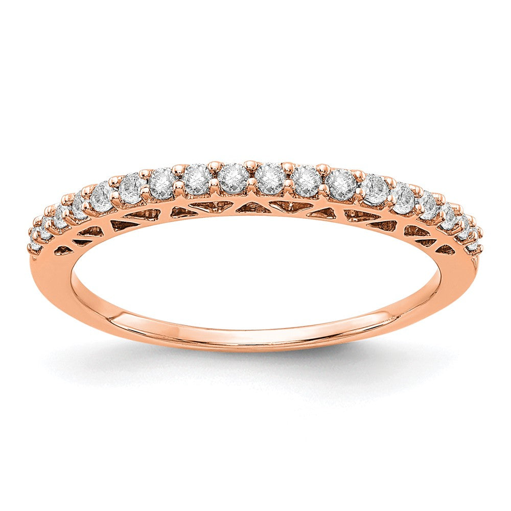 14k Rose Gold 1/4 Ct. Lab Grown Diamond VS/SI+ G+ Wedding Band Ring