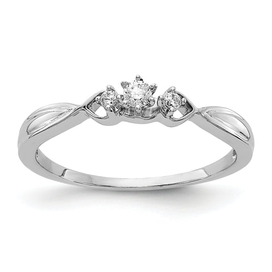 14k White Gold 1/10 Ct. Lab Grown Diamond VS/SI+ G+ Petite Engagement Ring