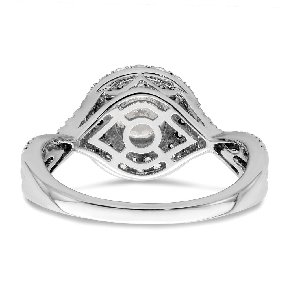 14K White Gold Eternal Promise Lab Grown VS/SI+ G+ Dia Halo Complete Ring