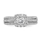 10k White Gold 1 Ct. Lab Grown Diamond VS/SI+ G+ Round Halo Engagement Ring