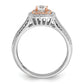 14k Two-Tone Rose and White Gold 7/8 Ct. Lab Grown Diamond VS/SI+ G+ Round Fancy Halo Engagement Ring