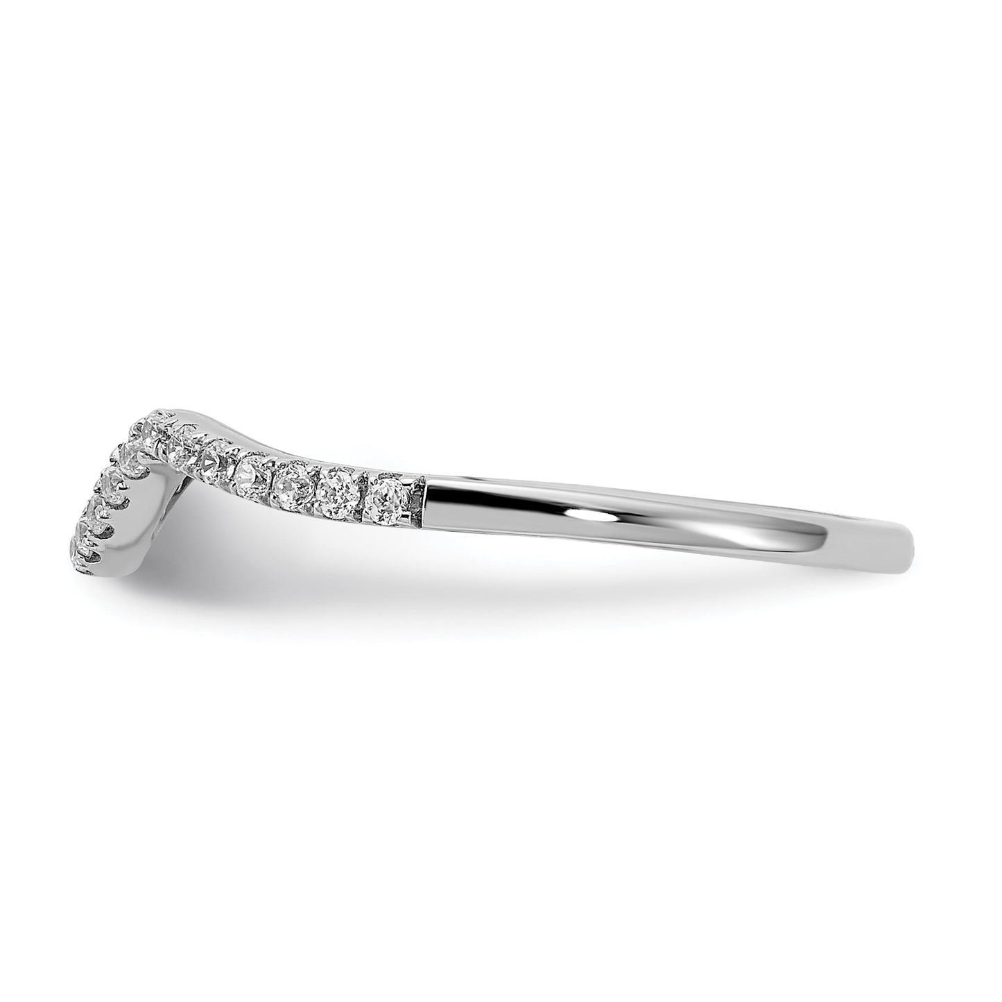 14K White Gold Lab Grown Diamond VS/SI+ G+ Contoured Wedding Band Ring