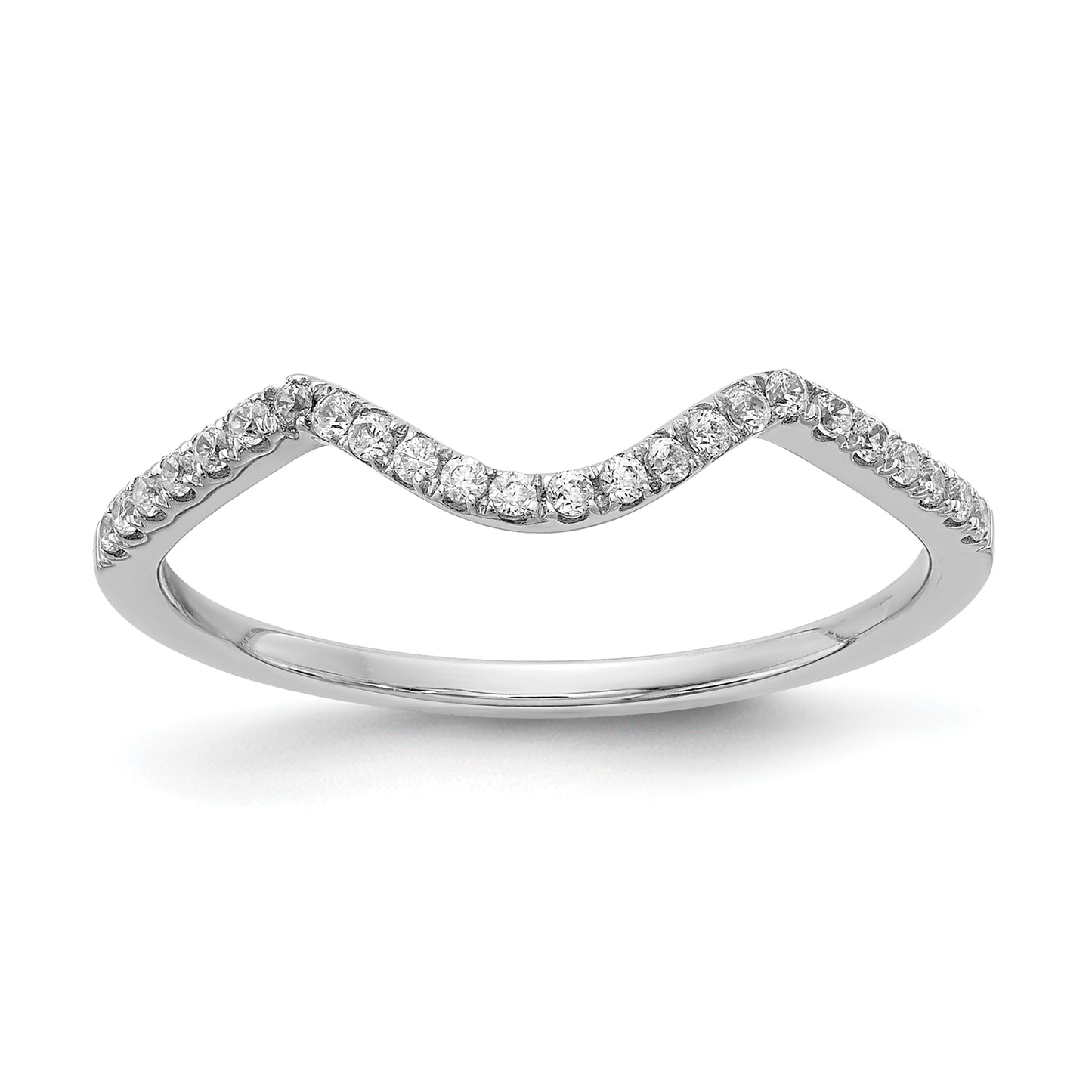 14K White Gold Lab Grown Diamond VS/SI+ G+ Contoured Wedding Band Ring