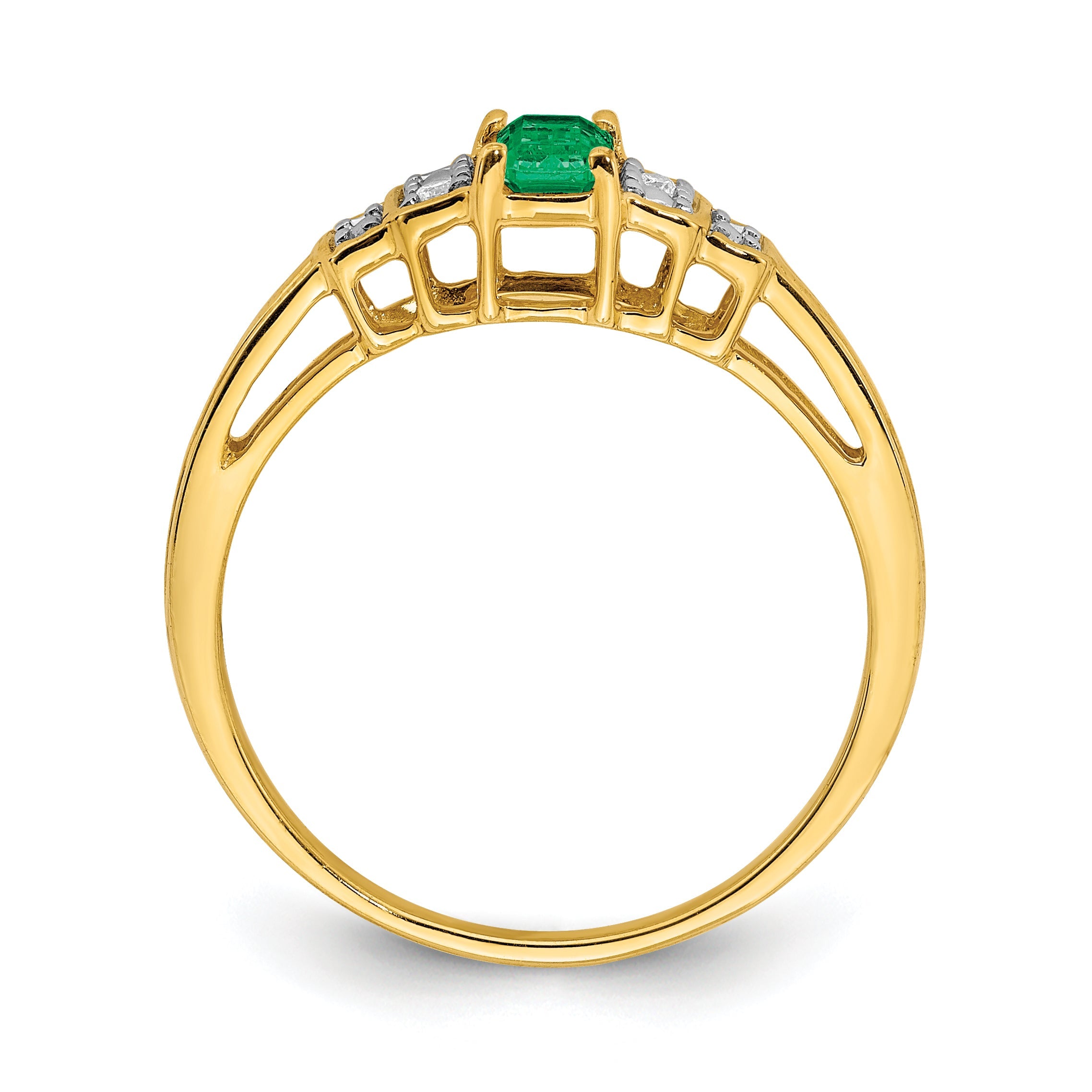 10K Yellow Gold 10K Emerald And Diamond Ring