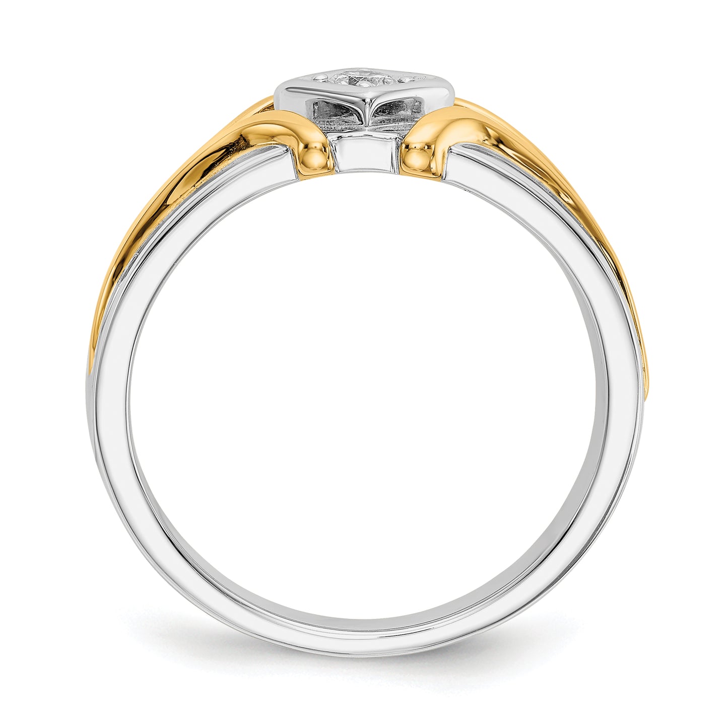 14k Two-Tone 1/6 Ct. Lab Grown Diamond VS/SI+ G+ Men's Ring