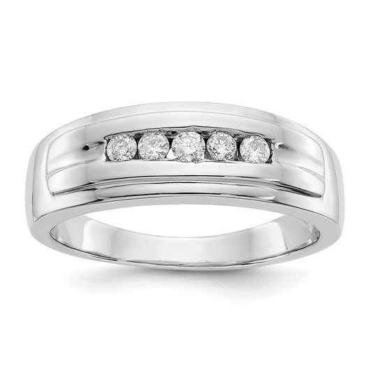 14k White Gold 1/4 Ct. Lab Grown Diamond VS/SI+ G+ Men's Band Ring