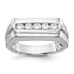 14K White Gold Lab Grown VS/SI+ G+ Diamond 5-stone Men's Ring