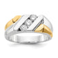 14k Two-tone Two Tone 1/2 Ct. Lab Grown Diamond VS/SI+ G+ Three Stone Men's Ring