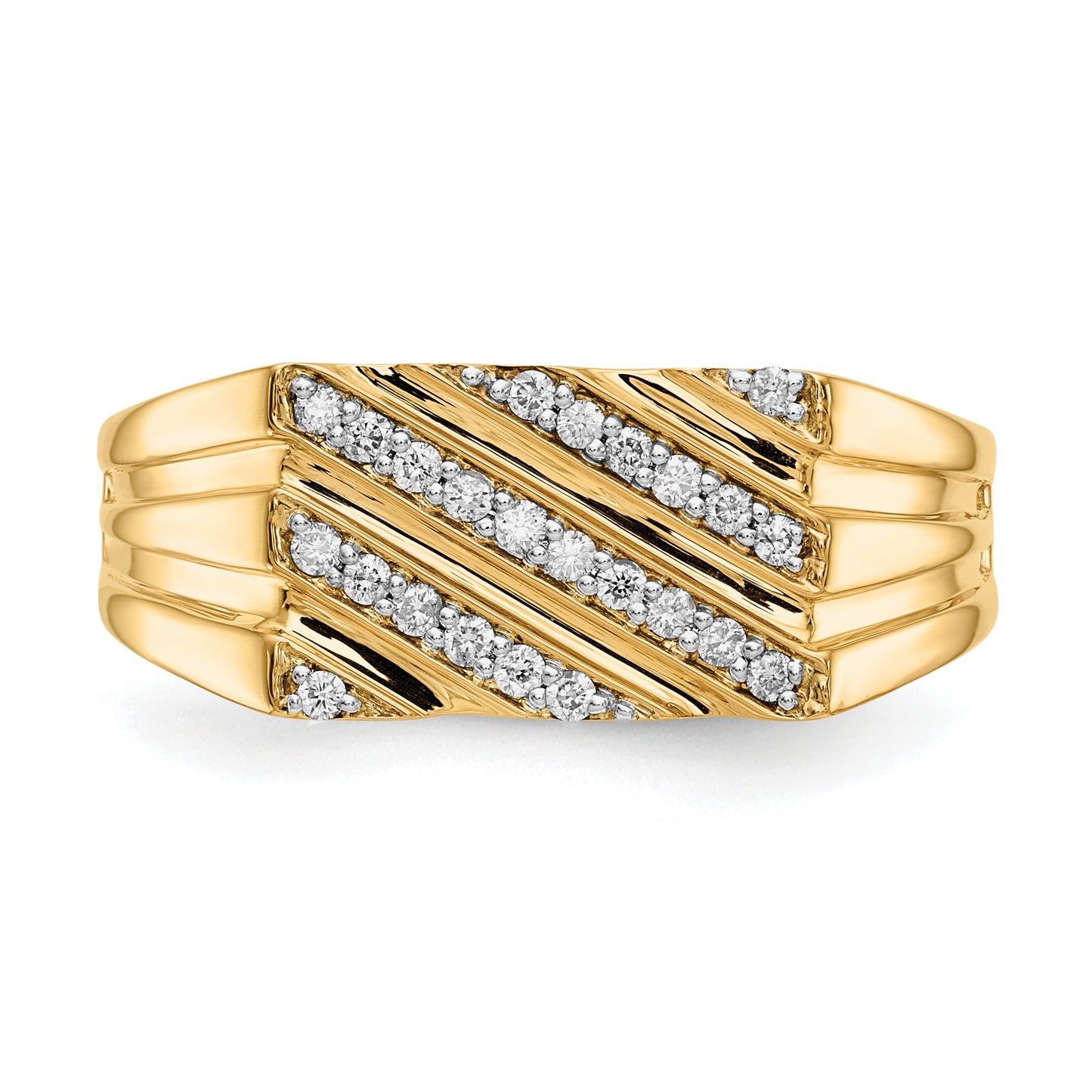 14k Yellow Gold 1/4 Ct. Lab Grown Diamond VS/SI+ G+ Men's Ring