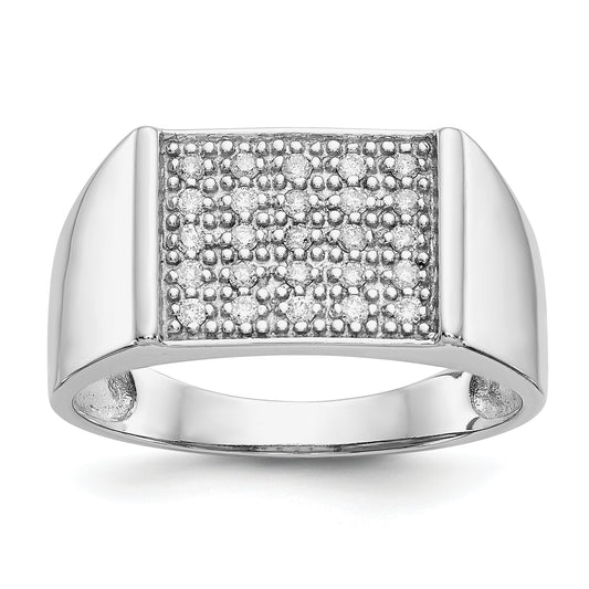 14k White Gold 1/4 Ct. Lab Grown Diamond VS/SI+ G+ Cluster Men's Ring