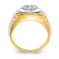 14k Two-Tone 1/2 Ct. Lab Grown Diamond VS/SI+ G+ Ridged Men's Ring