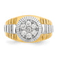 14k Two-Tone 1/2 Ct. Lab Grown Diamond VS/SI+ G+ Ridged Men's Ring