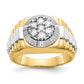 14k Two-Tone 1/2 Ct. Lab Grown Diamond VS/SI+ G+ Ridged Men's Ring