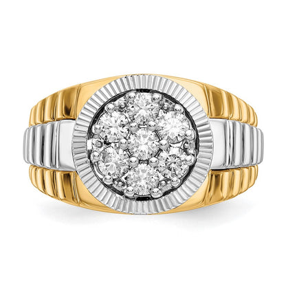 14k Two-Tone Gold AA Real Diamond men's ring