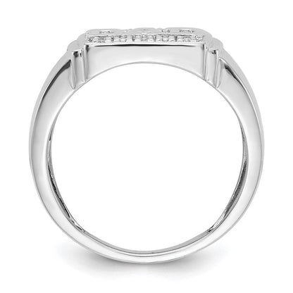 14k White Gold AA Real Diamond men's ring