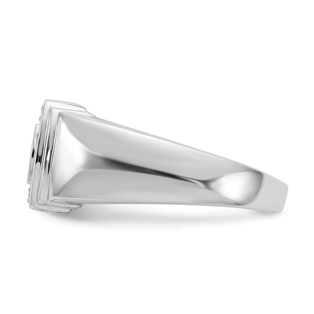 14k White Gold AA Real Diamond men's ring