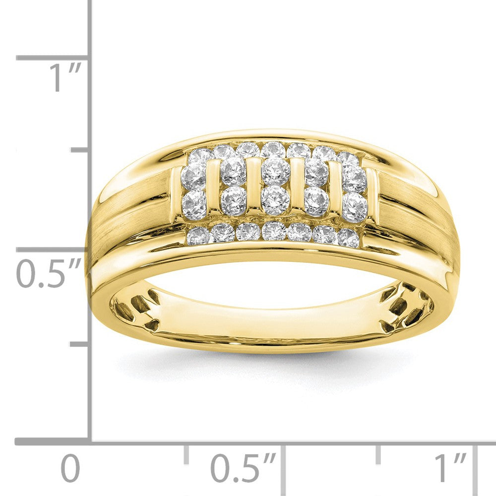 10k Yellow Gold 1/2 Ct. Lab Grown Diamond VS/SI+ G+ Complete Men's Ring