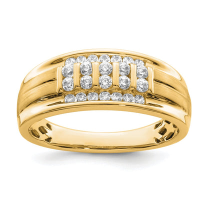 10k Yellow Gold 1/2 Ct. Lab Grown Diamond VS/SI+ G+ Complete Men's Ring