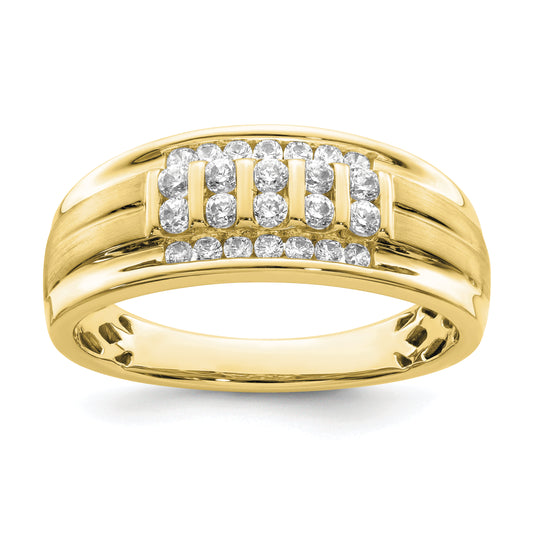 10k Yellow Gold 1/2 Ct. Lab Grown Diamond VS/SI+ G+ Men's Ring