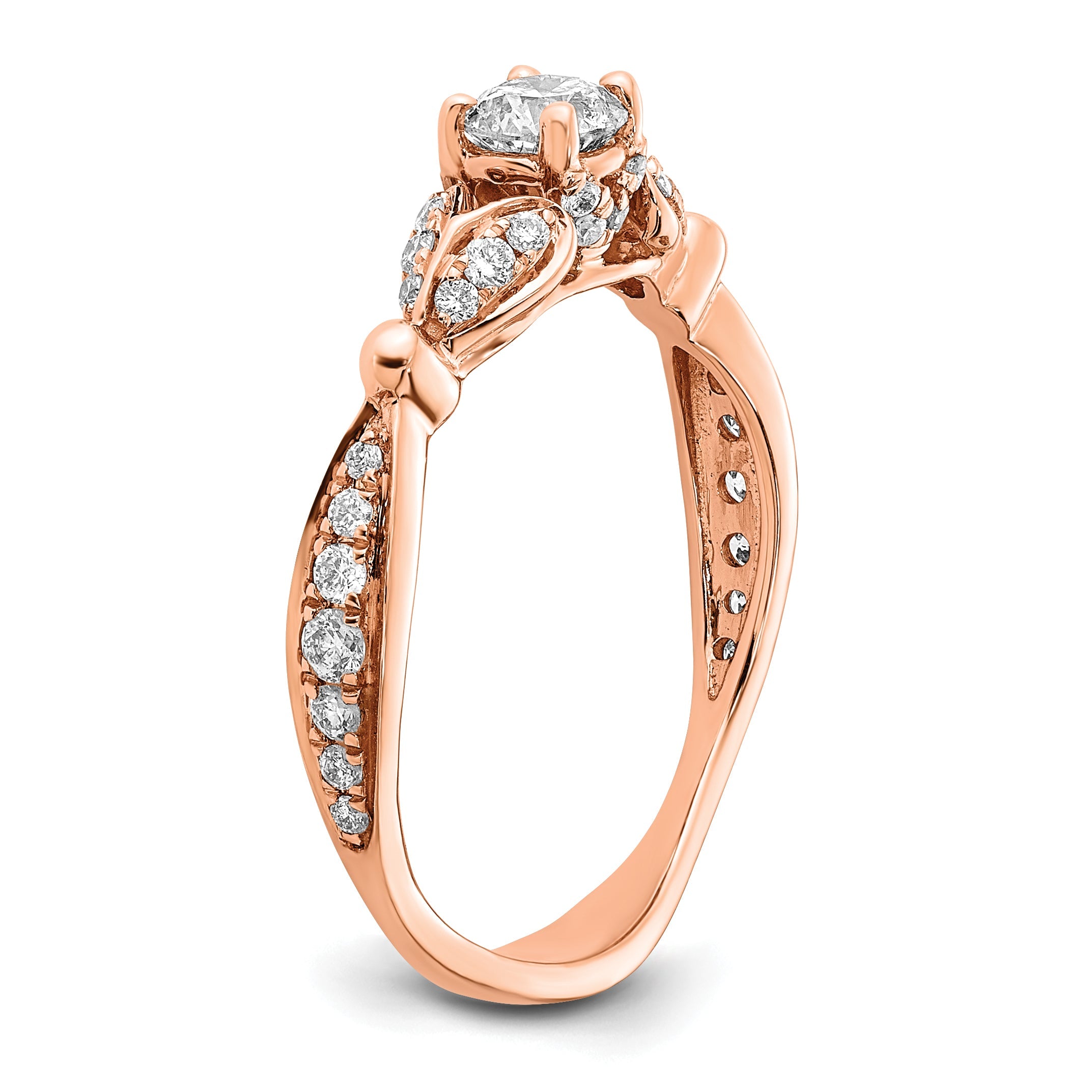 10K Rose Gold Semi Mount Diamond Engagement Ring
