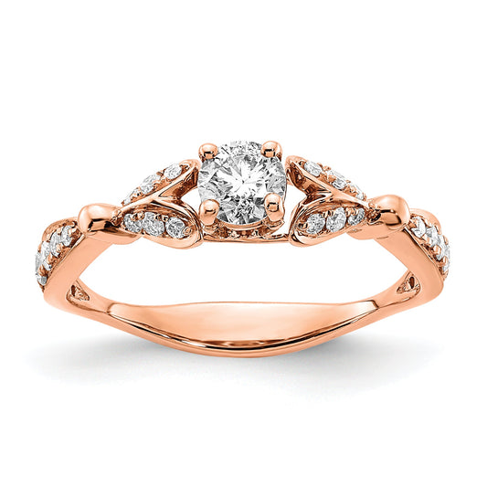 10K Rose Gold Semi Mount Diamond Engagement Ring