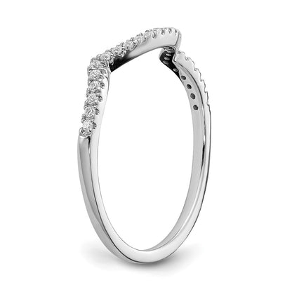 14k White Gold 1/8 Ct. Lab Grown Diamond VS/SI+ G+ Round Contoured Wedding Band Ring