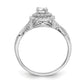 14k White Gold 3/4 Ct. Lab Grown Diamond VS/SI+ G+ Round Double Halo Engagement Ring