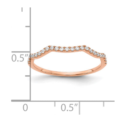 14K Rose Gold Lab Grown VS/SI+ G+ Diamond Contoured Wedding Band Ring