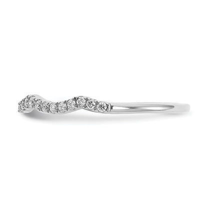 14K White Gold Diamond Contoured Wedding Band