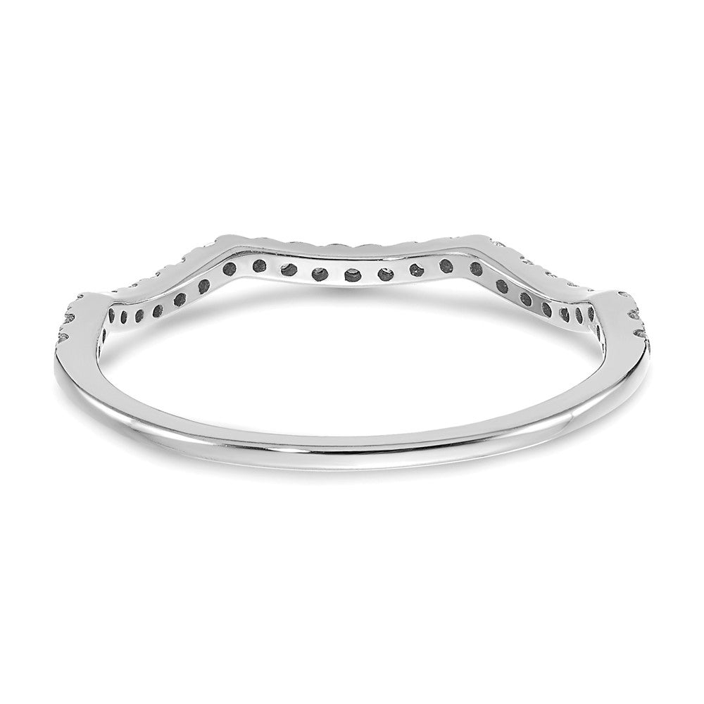 14K White Gold Diamond Contoured Wedding Band