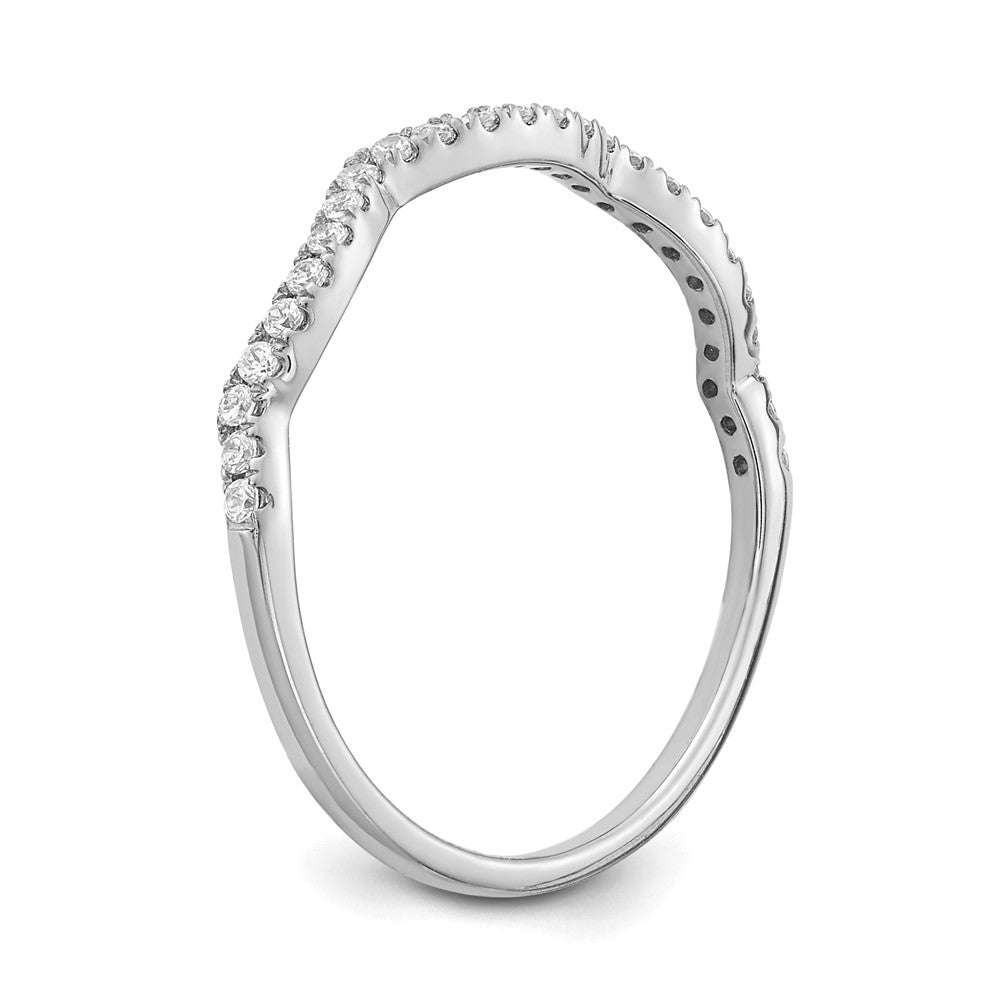 14K White Gold Diamond Contoured Wedding Band