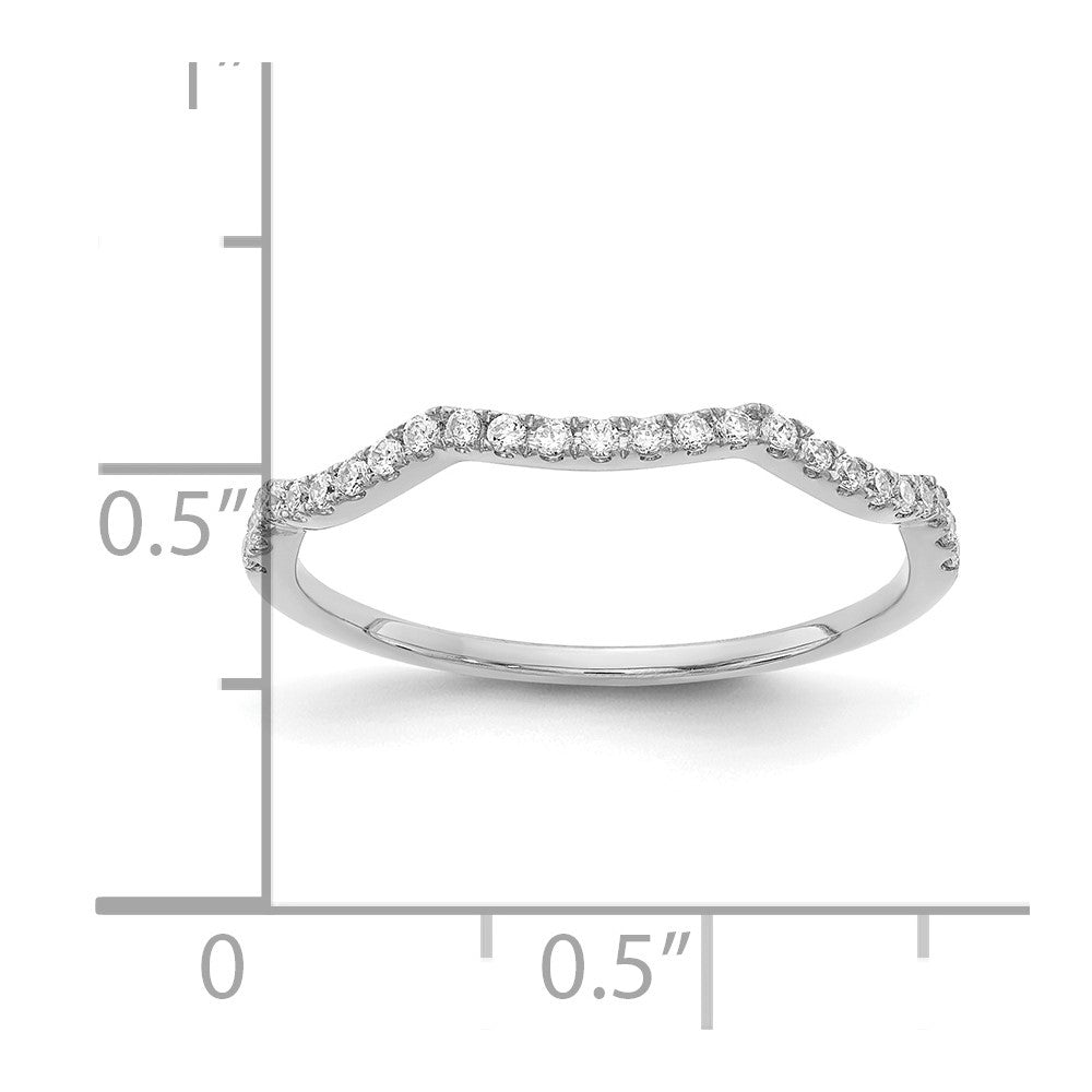 14K White Gold Diamond Contoured Wedding Band